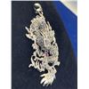 Image 3 : Game of Thrones .925 Silver Sculpted Dragon .50 Carat Round cut Ruby Pendant with Appraisal Certific