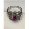 Image 3 : Ladies Diamond & Ruby 1.17 CARAT Cluster Top 10K Gold Ring with Appraisal Certificate $4700.00