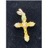 Image 3 : Natural Opal & Diamond 1.60 Carat Multi Stone .925 Silver Crucifix Pendant with Appraisal Certificat