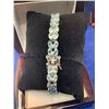 Image 2 : Blue Zircon 19.55 Carat Multi Stone Tennis Bracelet .925 Silver with Appraisal Certificate $1900.00