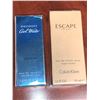 Image 1 : Calvin Klein Escape Cologne and Davidoff Cool Waters Eau de Toilette -LOT OF 2 NEW SEALED