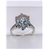 Image 2 : Blue Moisanite 5.14 Carat Solitaire Ring Sterling .925 Silver Rhodium Plated Includes Appraisal Cert