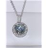 Image 1 : Blue Moissanite 2.0 Carat Solitaire Pendant set in .925 Silver with Apprasial Certificate $1680
