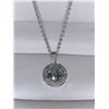Image 2 : Blue Moissanite 2.0 Carat Solitaire Pendant set in .925 Silver with Apprasial Certificate $1680