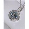 Image 3 : Blue Moissanite 2.0 Carat Solitaire Pendant set in .925 Silver with Apprasial Certificate $1680