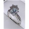 Image 3 : Ladies 2.0 Carat Brilliant Cut Moissanit Solitaire .925 Silver ring with appraisal $1510.00