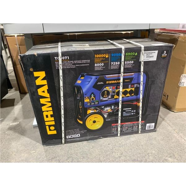 Firman T08071 8000 watt Electric start tri fuel portable generator.