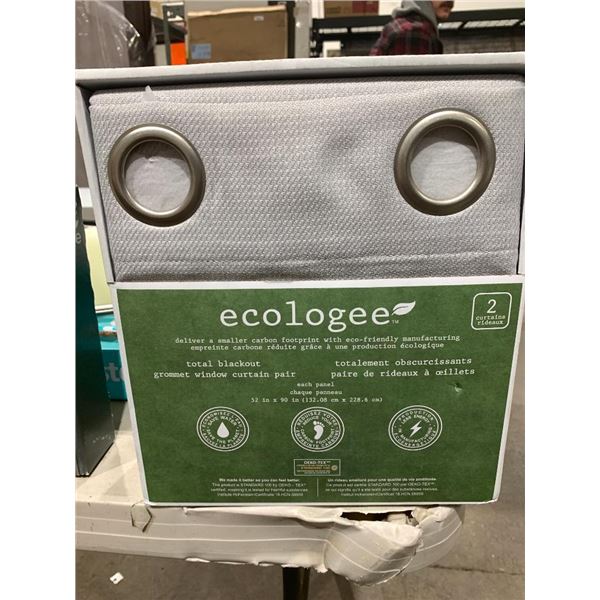Ecologee 2 total blackout grommet window curtain pair. each curtain is 52 in x 90 in