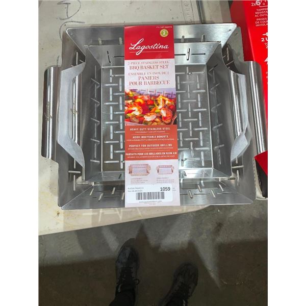 Lagostina 2 pieces stainless steel BBQ set.