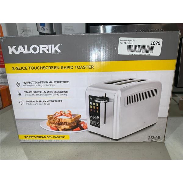 Kalorik 2-slice touchscreen rapid toaster.