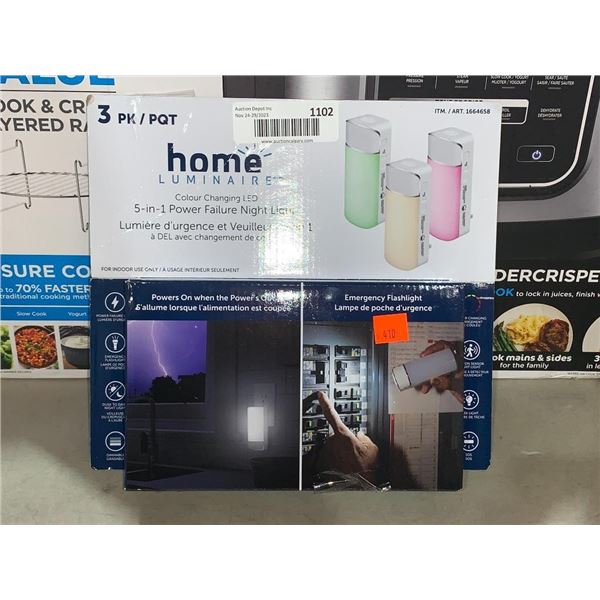 Home Luminaire - 3pk 5-1 power failure night light.