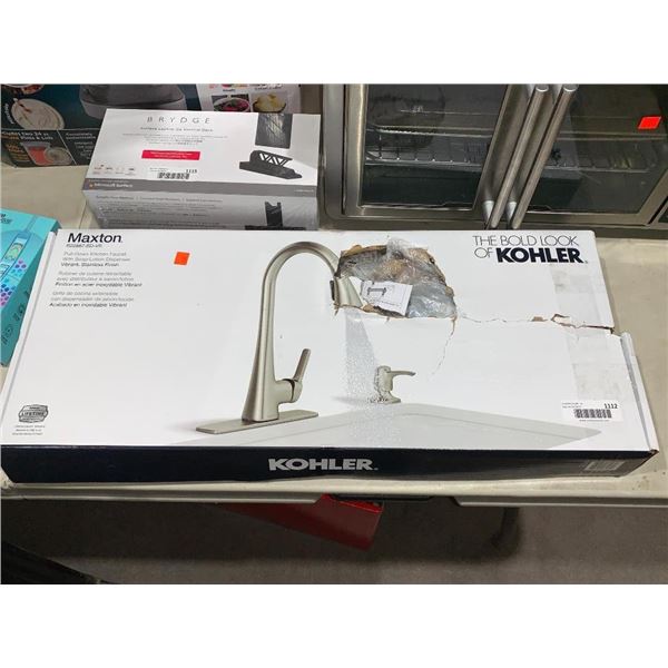 Kohler - Maxton pull-down kitchen faucet with soap/lotion dispenser.