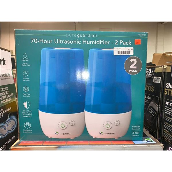 PureGuardian 70 Hour Ultrasonic Humidifier 2 Pack