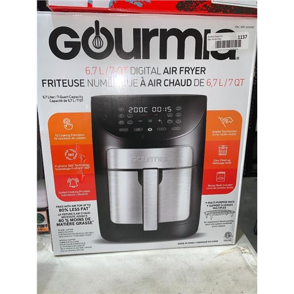 Gourmia 6.7L Digital air fryer.