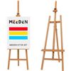 Image 3 : MEEDEN Large Basic Lyre Studio Easel, Solid Beech Wood Artist Easel for Painting, Adjustable Height 