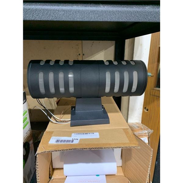 Cattleya 11.75 inch 2-Light Black Die-Cast Aluminum Cylinder Outdoor Wall Sconce