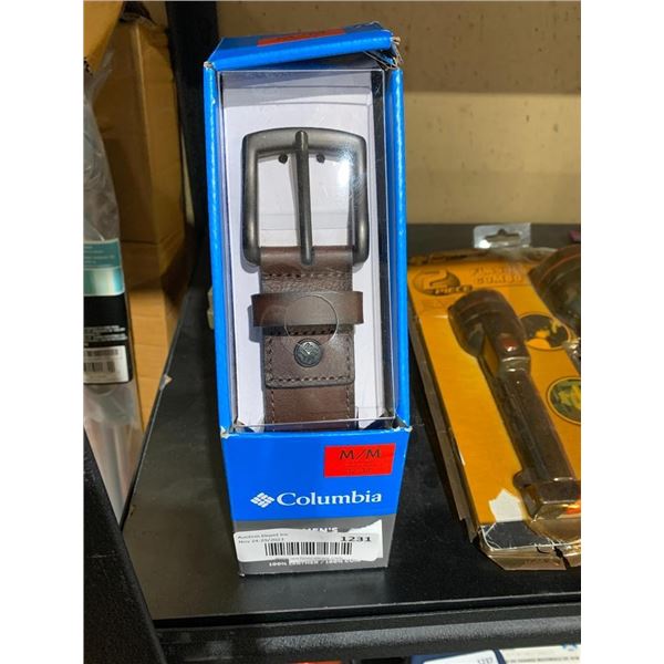 Columbia Medium brown mens leather belt.