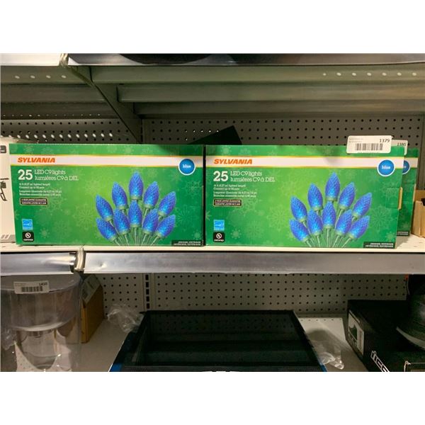 Sylvania 14 Foot LED Lit Blue String Light - Lot of 2