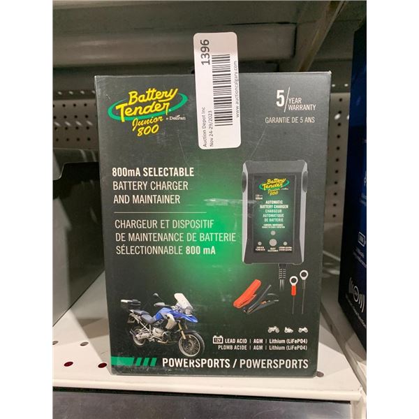 Battery tender jr. - 800MA selectable battery charger and maintainer.