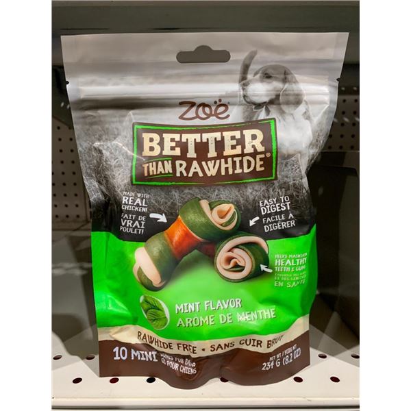 Zoe - Better than Rawhide dog treats mint flavour.