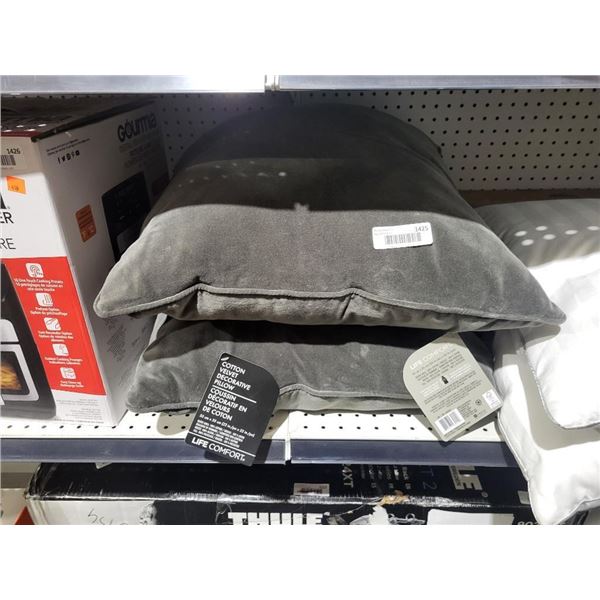 Cotton Velvet Decorative Pillows - Lot of 2