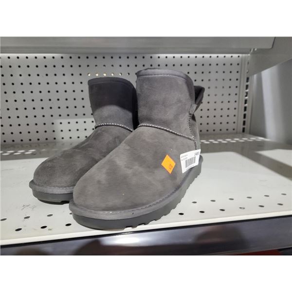 Size 7 Ladies Sherpa Ankle Boots - Gray