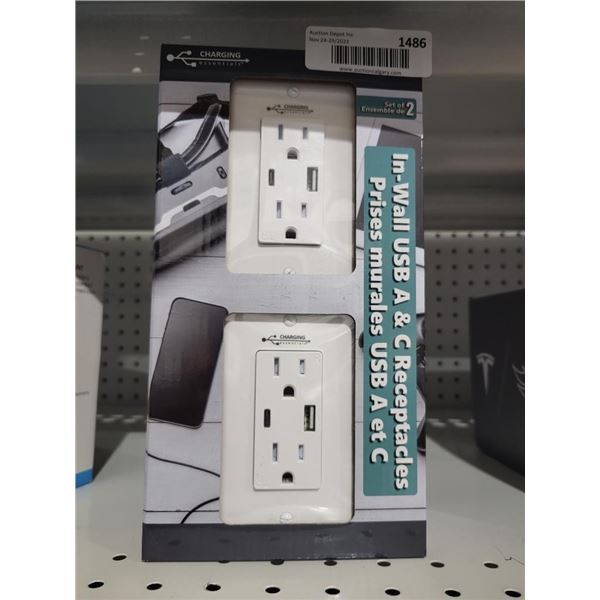 Charging Essentials 2 Pack In-Wall USBA & C Receptacle