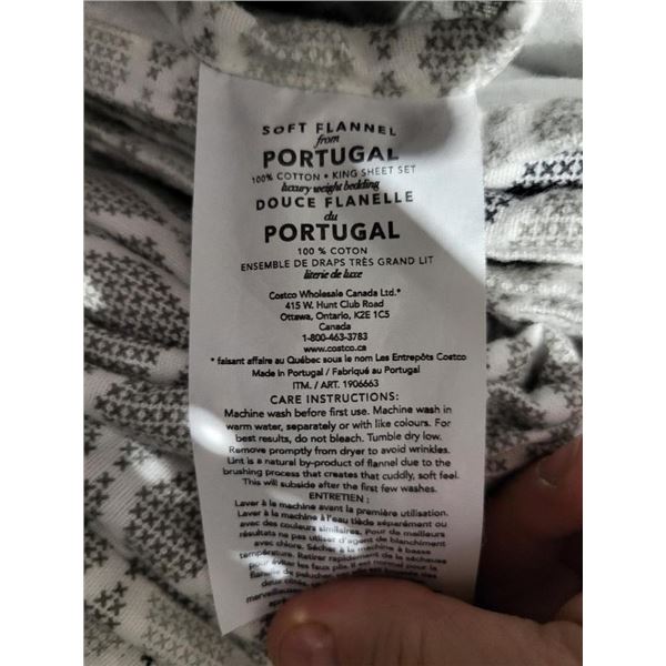 Soft Flannel From Protugal King SIze Bed Sheet Set