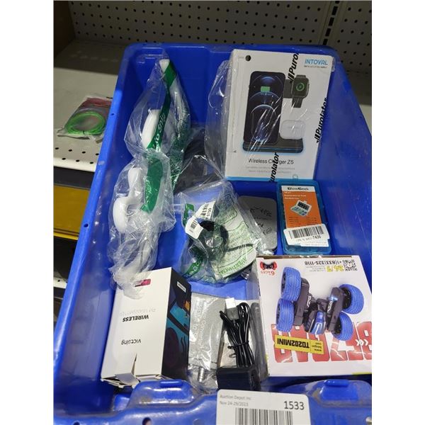 Bin of Assorted Electronics - Bin Included