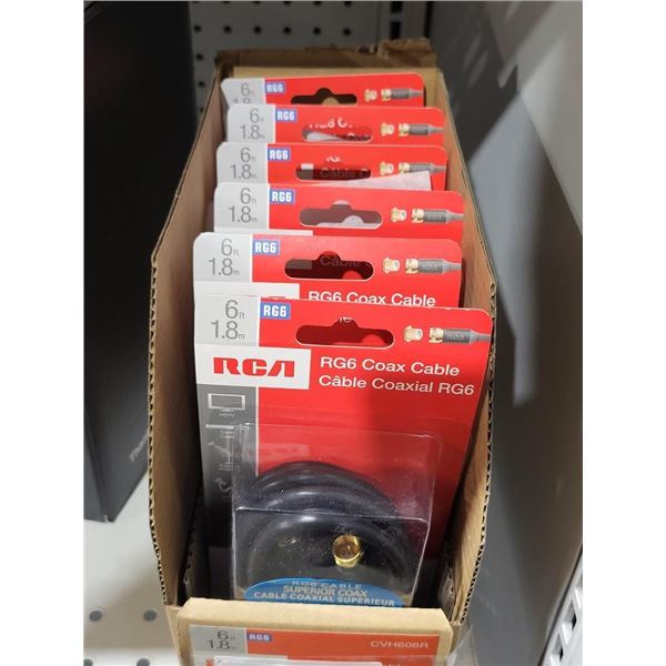 Lot of 6 RCA 6' - RG6 Coax Cables