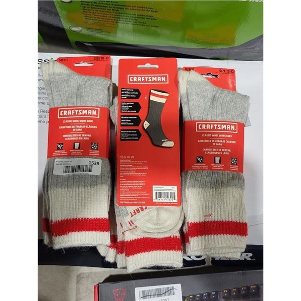 Craftsman Classic Wool Work Socks Mens 10-1 Lot of 3