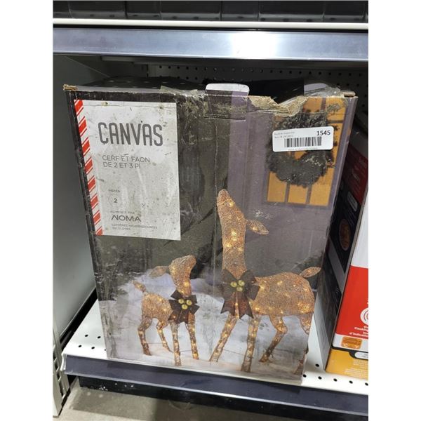 Canvass 2 & 3' LED Lit Deer with Baby