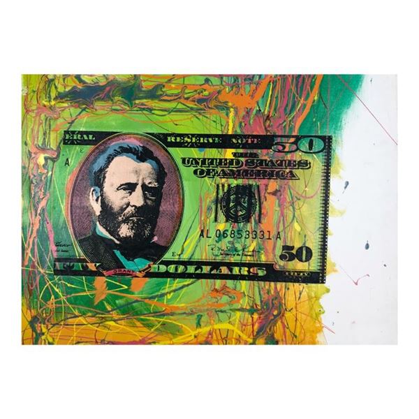 50 Dollar Bill by Steve Kaufman (1960-2010)