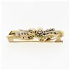 Image 9 : Antique 18k Gold 3.24 ctw Old Cut Diamond & Emerald Ribbon Dual Dress Clip Brooc