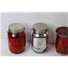 Image 2 : (3) Jar Lights (need batteries) - Vase - Candle Jar - (2) Cut Glass Dishes