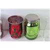 Image 3 : (3) Jar Lights (need batteries) - Vase - Candle Jar - (2) Cut Glass Dishes