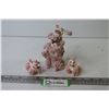 Image 1 : Vintage Pink Spaghetti Glass Poodles Set (no damages)