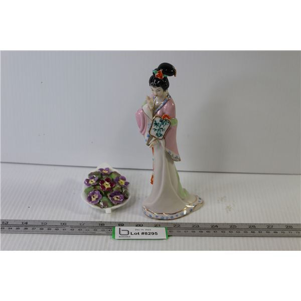 Aynsley Ceramic Flowers - Ceramic Geisha Girl