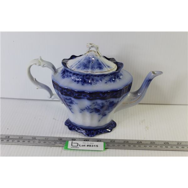 Vintage Touraine Flow Blue Teapot