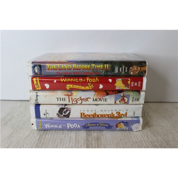 (5) VHS Tapes - Winnie the Pooh, The Tigger Movie, etc.