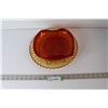 Image 1 : Orange Glass Plate, Red Glass Dish
