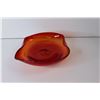 Image 5 : Orange Glass Plate, Red Glass Dish