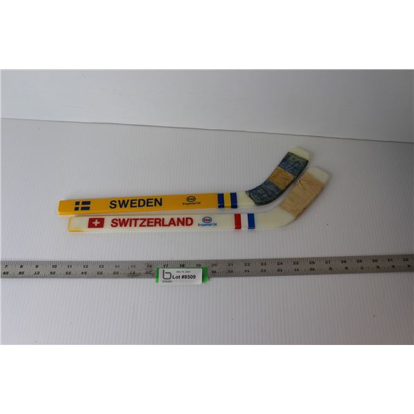 (2) Esso Collector Hockey Sticks - Sweden & Switzerland