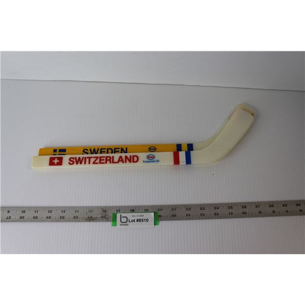 (2) Esso Collector Hockey Sticks - Sweden & Switzerland