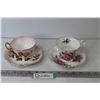 Image 1 : (2) Royal Albert Tea Cups & Saucers - Prairie Rose and English Beauty
