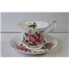Image 2 : (2) Royal Albert Tea Cups & Saucers - Prairie Rose and English Beauty