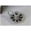 Image 2 : Christmas Decor Items - (2) Battery Operated Candles - Candle Holder - Napkin Rings - Ceramic Utensi