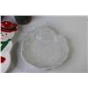 Image 4 : Christmas Items - Tall Glass Candles - Snowman Dish - Santa Face Dish - Tile Coasters
