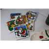 Image 5 : Christmas Items - Tall Glass Candles - Snowman Dish - Santa Face Dish - Tile Coasters
