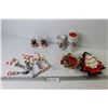 Image 1 : Christmas Items - Ceramic Tree Dishes - Candle holders - (2) Snowman Toothpick Holders - Ceramic Cut